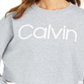 Calvin Klein Women's Performance Logo Drop Shoulder Cropped Sweatshirt Grey Size Medium