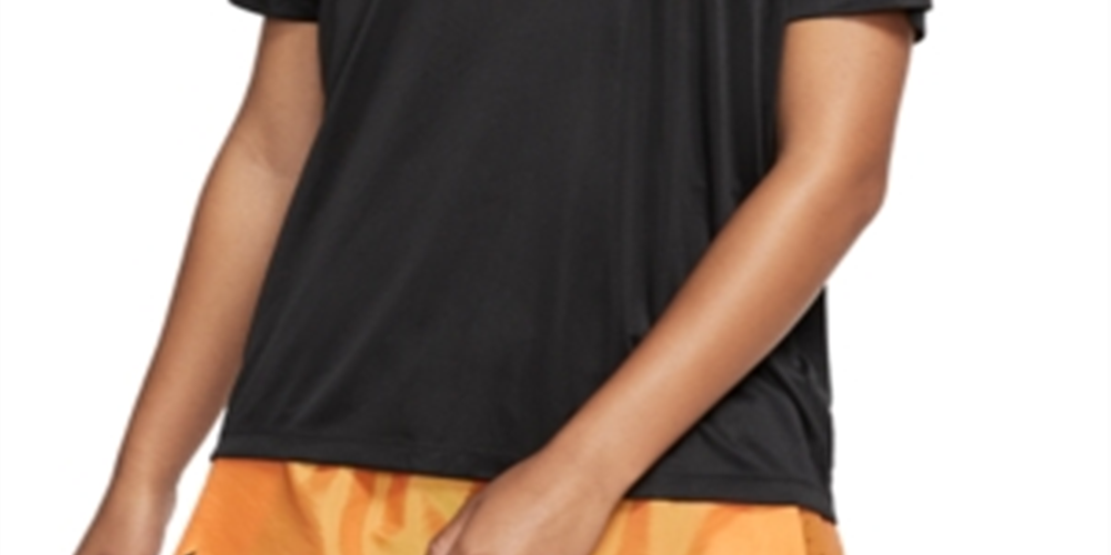 Nike Women's Miler Dri fit Metallic Logo T-Shirt Black Size X-Large