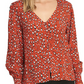 Sanctuary Women's Noelle Smocked Sleeve Top Red Size -XXS