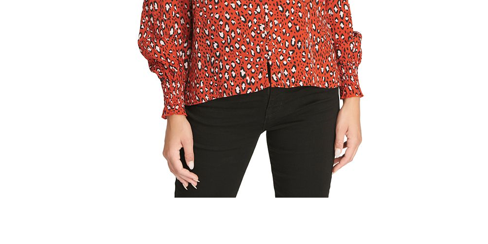 Sanctuary Women's Noelle Smocked Sleeve Top Red Size -XXS