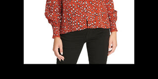 Sanctuary Women's Noelle Smocked Sleeve Top Red Size -XXS