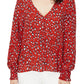 Sanctuary Women's Noelle Smocked Sleeve Top Red Size -XXS