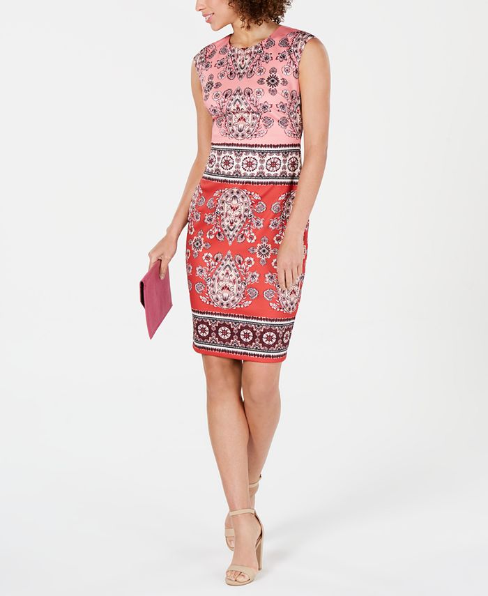 Vince Camuto Women's Scuba Sheath Dress Orange Size 4