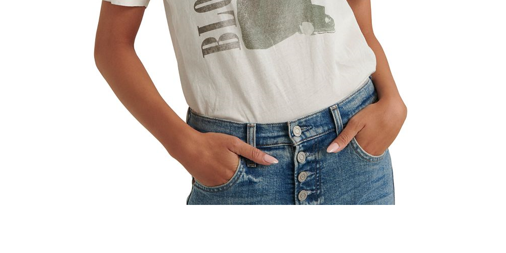 Lucky Brand Women's Blondie Striped T-Shirt White Size S