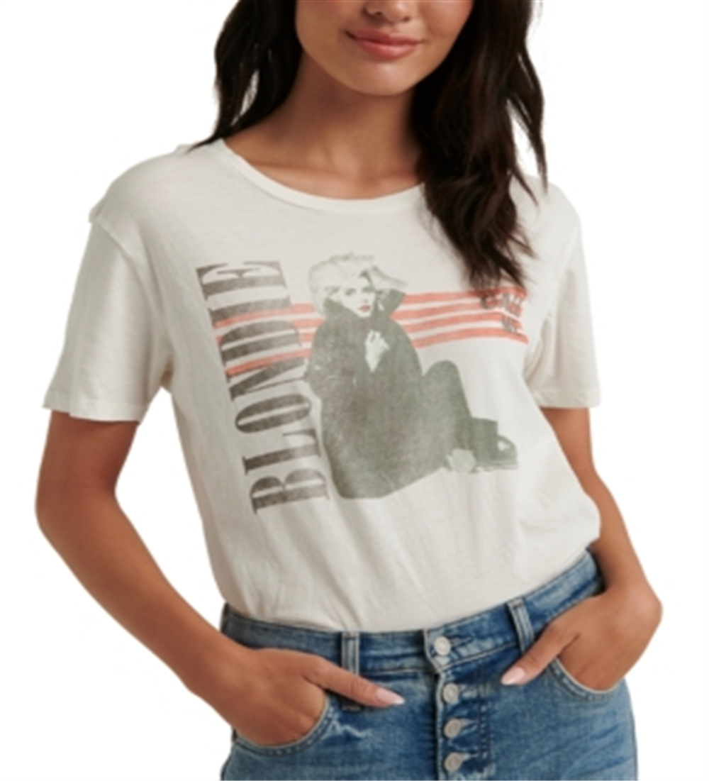 Lucky Brand Women's Blondie Striped T-Shirt White Size S