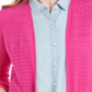 Charter Club Women's Open Front Pointelle Cardigan Pink Size X-Small