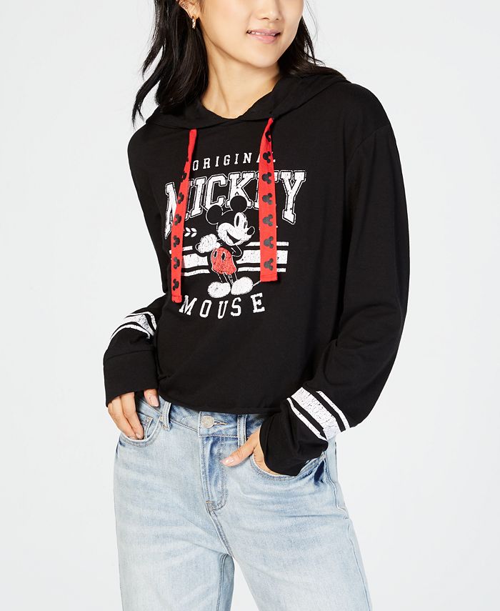 Love Tribe Junior's Mickey Mouse Graphic Hoodie Black Size L