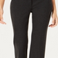 Alfani Women's Faux Leather Trim Wide Leg Trousers Black Size 8 Petite