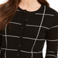 Charter Club Women's Windowpane Button Cardigan Black Size X-Large