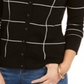 Charter Club Women's Windowpane Button Cardigan Black Size X-Large