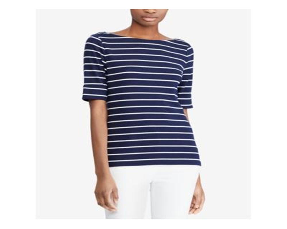 Ralph Lauren Women's Stretch Boatneck Top Blue Size -XS