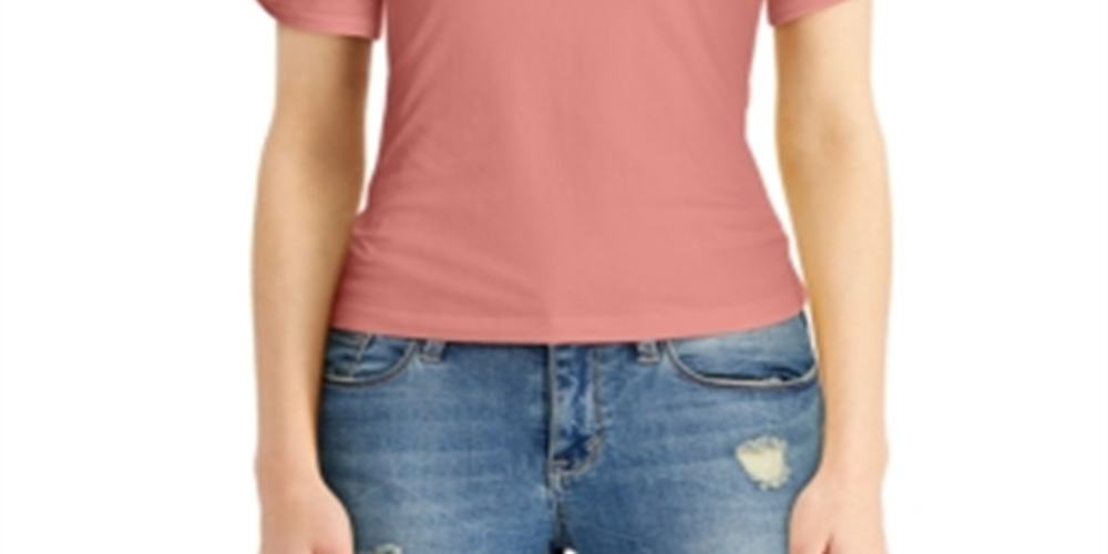 Derek Heart Junior's Twisted Puff Sleeve Top Brown Size Small