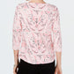 Charter Club Women's Pima Cotton Button Shoulder Printed Top Pink Size Petite Medium