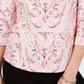 Charter Club Women's Pima Cotton Button Shoulder Printed Top Pink Size Petite Medium