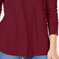 INC International Concepts Women's Ribbed Long Sleeve T-Shirt Red Size Small