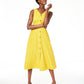 Alfani Women's Button Through MIDI Dress Yellow Size 4 Petite