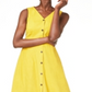 Alfani Women's Button Through MIDI Dress Yellow Size 4 Petite
