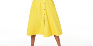 Alfani Women's Button Through MIDI Dress Yellow Size 4 Petite