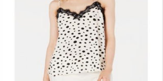 Bar III Women's Polka Dot Camisole Top White Size X-Small