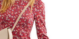 Free People Women's Red Long Sleeve Mini Dress Red Size S