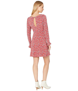 Free People Women's Red Long Sleeve Mini Dress Red Size S