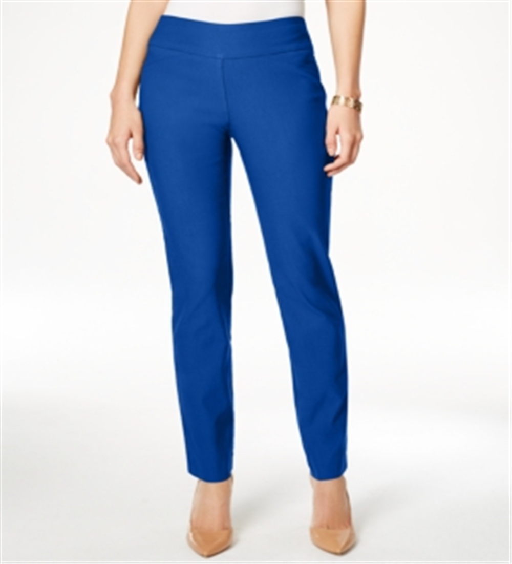 Charter Club Women's Cambridge Tummy Control Slim Leg Pants Blue Size 6 Petite