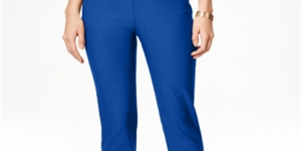 Charter Club Women's Cambridge Tummy Control Slim Leg Pants Blue Size 6 Petite