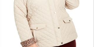 Charter Club Women's Quilted Jacket Brown Size 3X