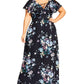City Chic Women's Plus Blooms Maxi Dress Black Size 18W