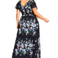 City Chic Women's Plus Blooms Maxi Dress Black Size 18W
