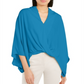 Alfani Women's Island Oasis Batwing Sleeve Blouse Blue Size Small