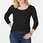 Tommy Hilfiger Women's Cotton Long Sleeve Flag T-Shirt Black Size X-Small