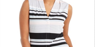 Calvin Klein Women's Striped Top Black Size Medium