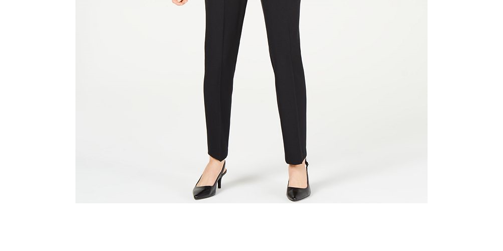 Le Suit Women's Birdseye One Button Pant Suit -Black Size 2 Petite