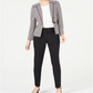 Le Suit Women's Birdseye One Button Pant Suit -Black Size 2 Petite