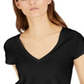 INC International Concepts Women's V Neck T-Shirt Black Size Medium
