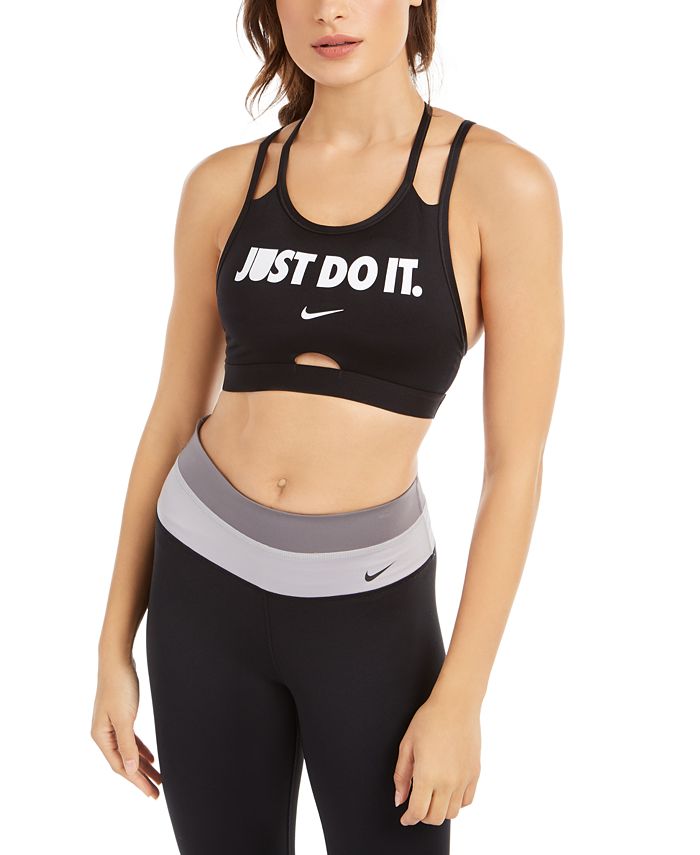 Nike Women's Dri fit Just Do It Mid Impact Sports Bra Black Size X-Large