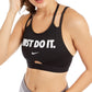 Nike Women's Dri fit Just Do It Mid Impact Sports Bra Black Size X-Large