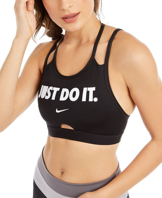 Nike Women's Dri fit Just Do It Mid Impact Sports Bra Black Size X-Large