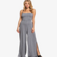 Roxy Women's One Last Time Sleeveless Wide Leg Jumpsuit Blue Size Small