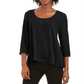 Style & Co Women's Swing Blouse Black Size X-Small