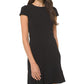 Michael Kors Women's Flounce Seam a Line Dress Black Size Petite Medium