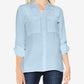 Vince Camuto Women's Utility Shirt Blue Size Large