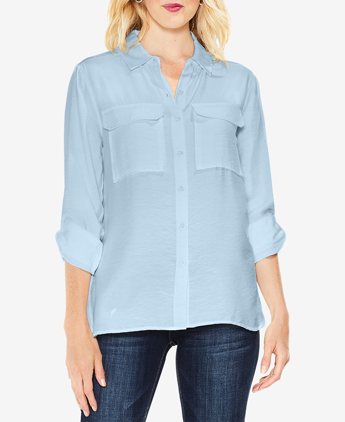 Vince Camuto Women's Utility Shirt Blue Size Large
