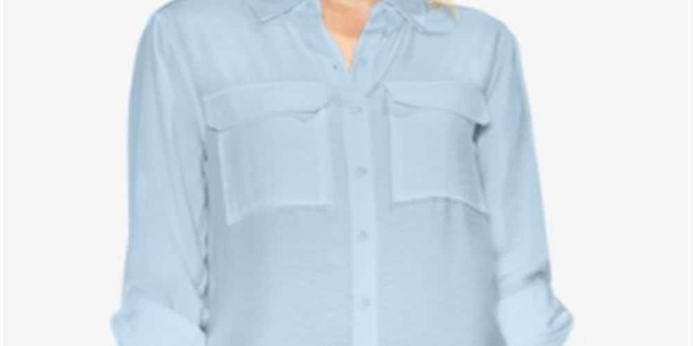 Vince Camuto Women's Utility Shirt Blue Size Large