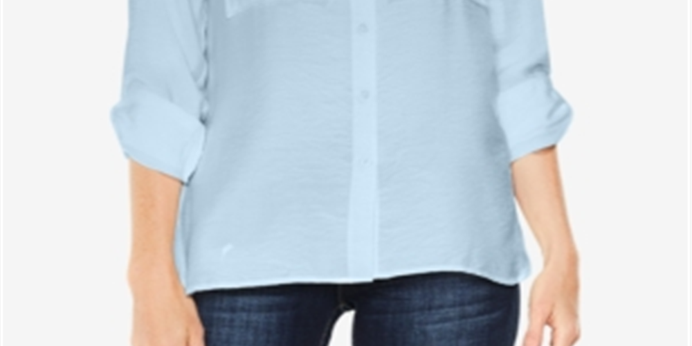 Vince Camuto Women's Utility Shirt Blue Size Large