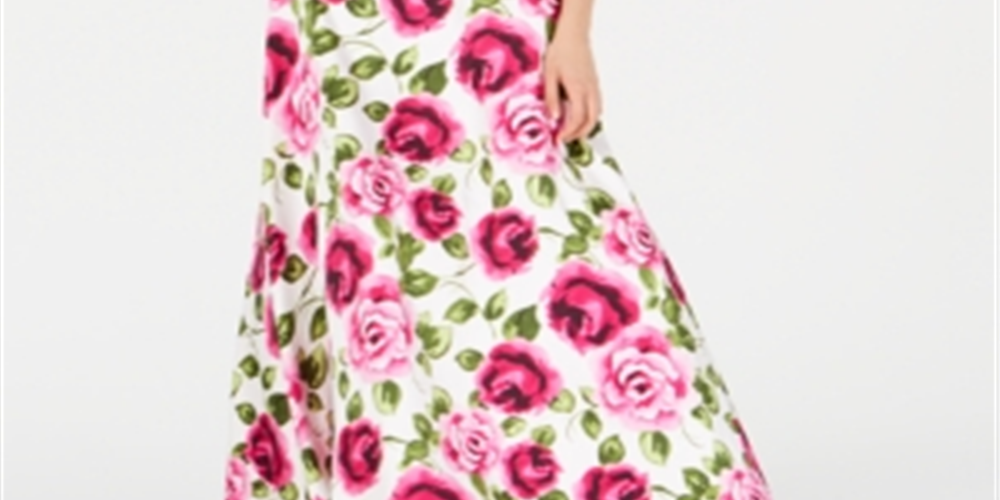 B Darlin Junior's 2 Pc Lace Floral Print Gown Pink Size 11/12