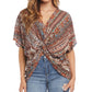 Karen Kane Women's Twist Front Top Brown Size M