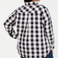 Tommy Hilfiger Women's Check Long Sleeve Button up Top Gray Size 1X