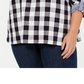 Tommy Hilfiger Women's Check Long Sleeve Button up Top Gray Size 1X